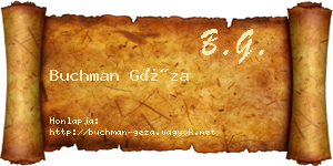 Buchman Géza névjegykártya